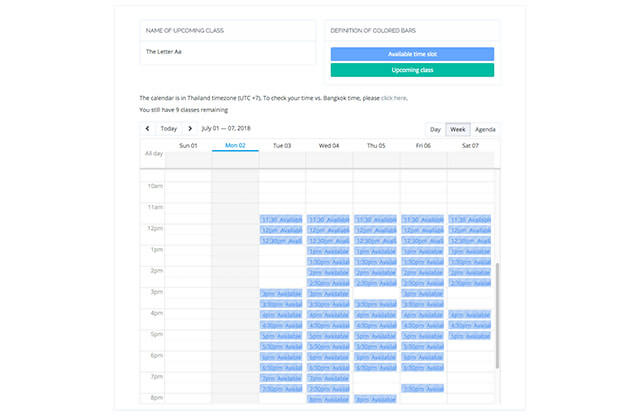 english gang class bookings